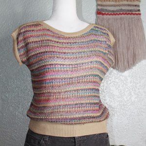 Vintage Multi Color Crochet Pullover